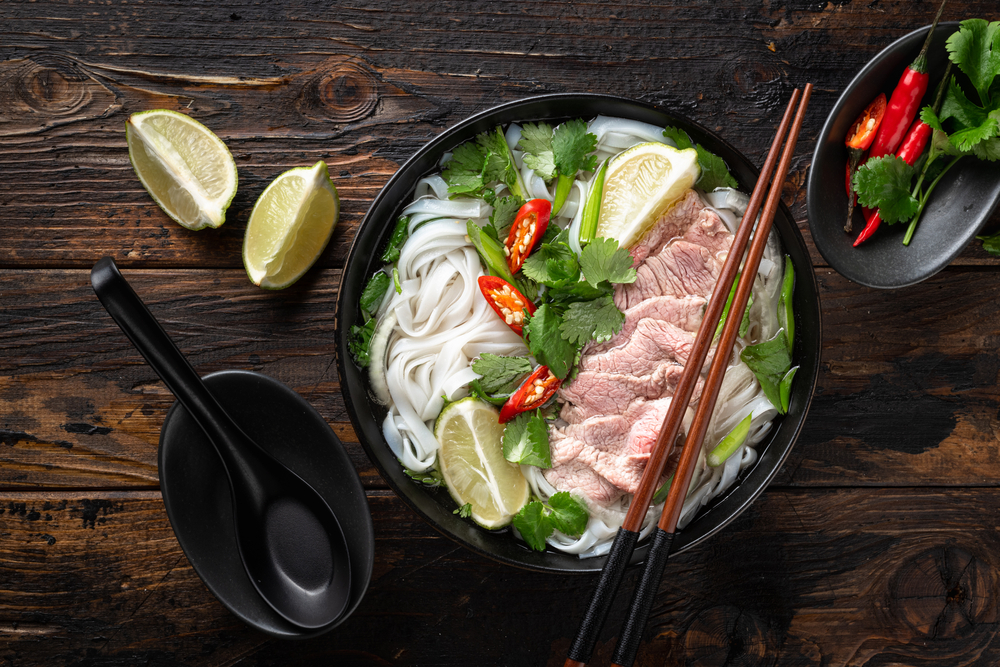 asian noodles: a bowl of Pho